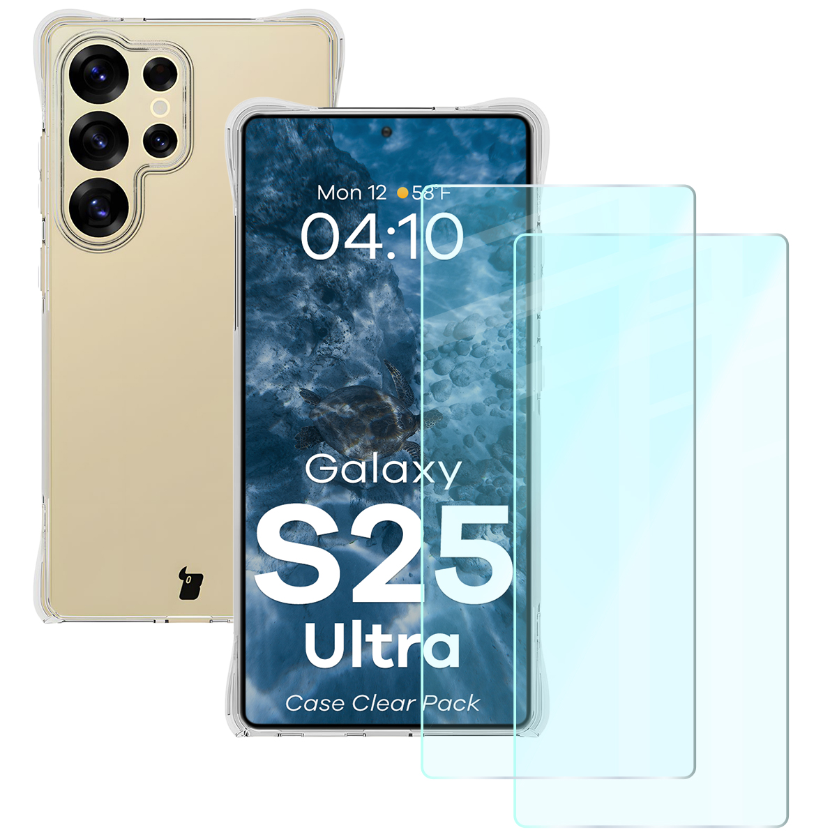 Etui Bizon Case Salpa + szkło hartowane Bizon Glass Clear 2 - 2 sztuki, Galaxy S25 Ultra